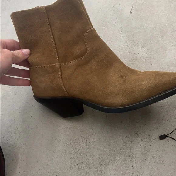 Zara Tan Suede Ankle Boots - Picture 3 of 5